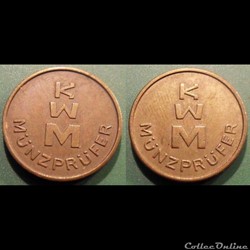 e- J etr Allemagne KWM MUNZPRUFER module 18.5mm lettres fines
