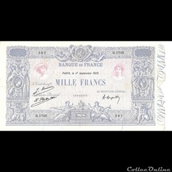 1000 Francs Bleu et Rose