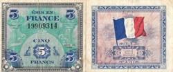 5 Francs Drapeau France 1944