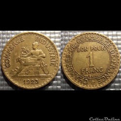 Hb 1 franc Domard 1923 23mm 4g