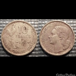 Le 10 francs Guiraud 1950 20mm 3g