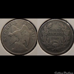 Chili 20 Centavos 1909