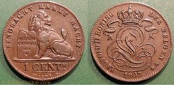 Belgique 1 Cent. 1907 der Belgen