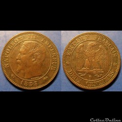 N-Napoleon III Empereur Deux centimes non lauré 1855 D