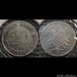 Germany 20 Pfennig 1873G