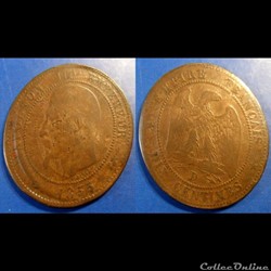 N-Napoleon III Empereur Dix centimes non lauré 1855 D