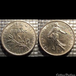 Gl 1/2 franc semeuse 1969 19.5mm 4.5g