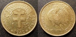 Afrique Equatoriale Française - Libre 1 franc 1942 (Prétoria)
