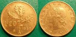20 Lires 1958 striée