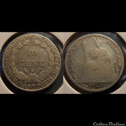 Indochine 10 cent. 1923A