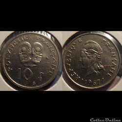 Polynésie Française 10 Francs 1967