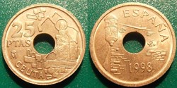 25 Pesetas 1998 Ceuta