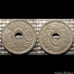 Dh 10 centimes EM Lindauer 1945 C 17mm 1.5g