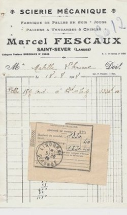 Vieux papiers: Saint Sever - Scierie Mécanique - Marcel FESCAUX