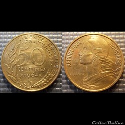 Gk 50 centimes Marianne 1964 25mm 7g