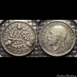 Grande Bretagne 3 Pence 1935