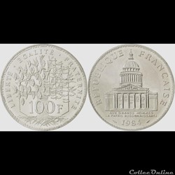 Ob 100 francs Panthéon 1984 31mm 15g