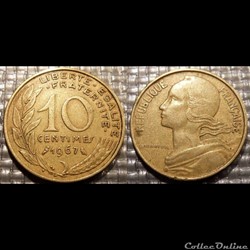 Di 10 centimes Marianne 1967 20mm 3g