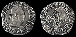 Henri III Quart de Franc 1587 Dijon