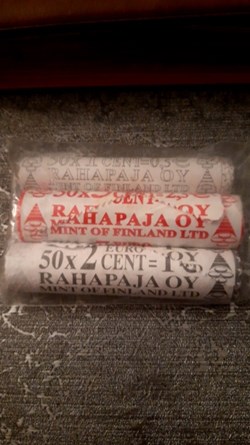 Rouleaux 1,2,5 centimes 2008 Finlande