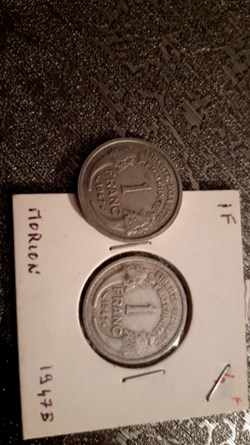 1 franc 1947 et 1947 B alu Morlon