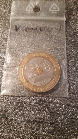 20 francs 1992 Mont saint michel "V" ouvert