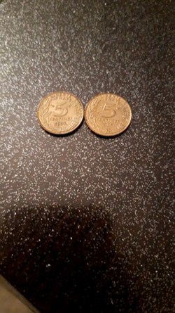 5 centimes 1996 3 plis et 4 plis Marianne