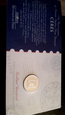 1 franc cérès commemoratif 125e anniversaire de l'union postale universelle
