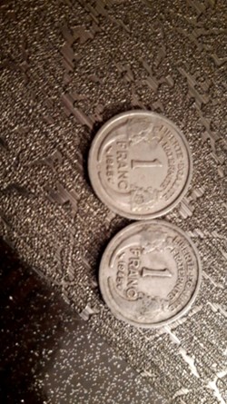 1 franc 1945 et 1945 C alu Morlon
