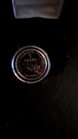 1 franc semeuse 1999 dorée et colorée