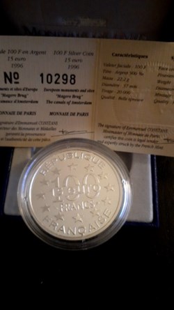 100 francs 15 Euros BE 1996 Les cannaus d'Amsterdam