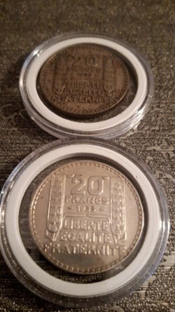 20 francs 1933 Turin Rameaux courts
