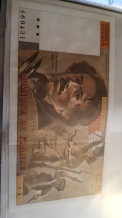 100 francs 1978 delacroix serie de 460427 à 460434