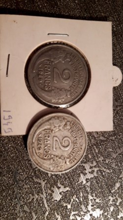 2 francs 1949 et 1949 B alu Morlon