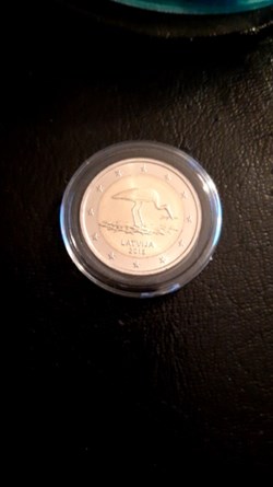 2 euros 2015 Cigogne noir Lettonie