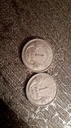 1 franc 1957 et 1957 B alu Morlon