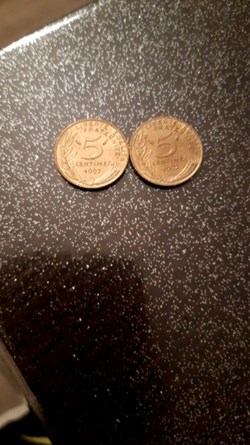 5 centimes 1992 3 plis et 4 plis Marianne