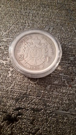 2 francs napoleon III,tête laurée