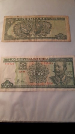 5 pesos 2005 ,2007 CUBA