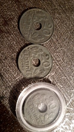 20 centimes 1941,1942,1943 Etat Français