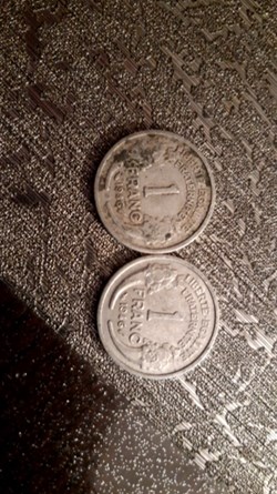 1 franc 1946 et 1946 B alu Morlon
