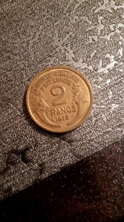 2 francs 1936 bronze-alu Moroon