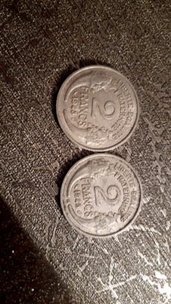 2 francs 1948 et 1948 B alu Morlon
