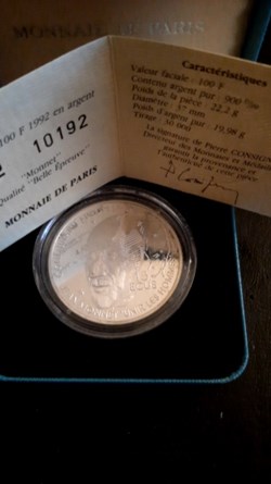 100 francs commemoratif BE Monnet 1992