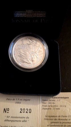 1 franc commemoratif BU 50e anniversaire du débarquement allié