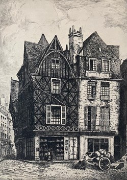 TOURS - place Plumereau - Gilbert RICHE - 1942