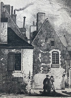 TOURS - Place Grégoire de Tours - gilbert RICHE - 1942
