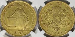 Chile 1845 So 8 Escudos