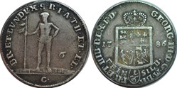 1786 Brunswick-Luneburg-Calennberg-Hannover 1/6 Thaler
