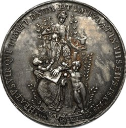 1591 Nuremberg On Happiness in Marriage Medal by V. Maler